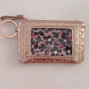 Vera Bradley keychain wallet/cardholder. Rose gold.Great condition.